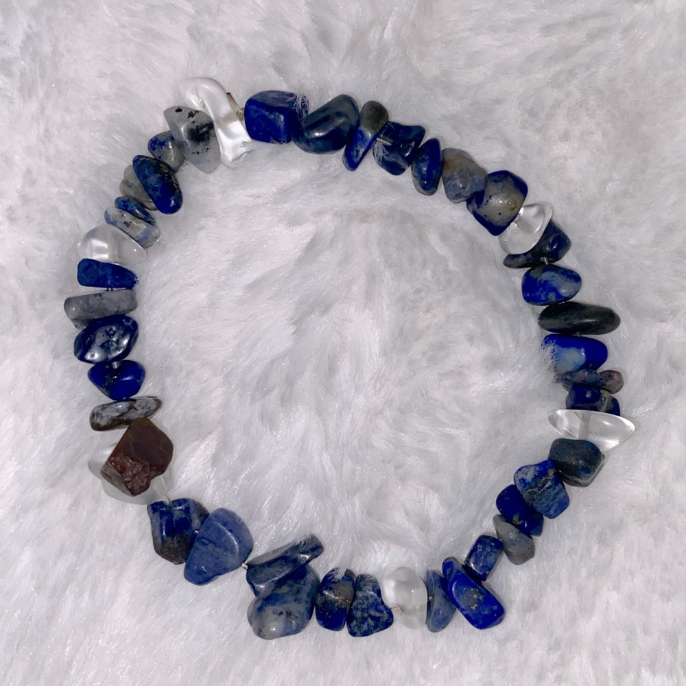 Blue and Clear Handmade Crystal Bracelet